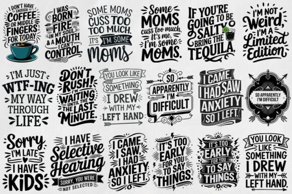 30 Sarcastic Svg Designs Bundle Review