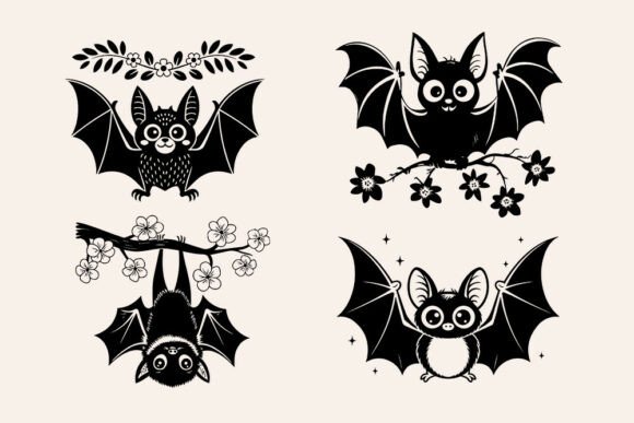 Bat Svg, Cute Bat Svg, Floral Bat Svg, B Review