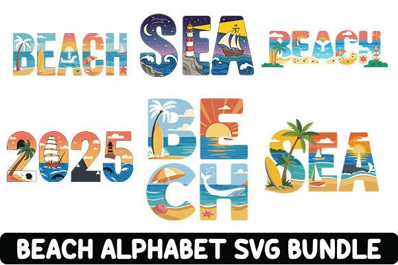 Beach Alphabet Svg Bundle Review for Embroidery