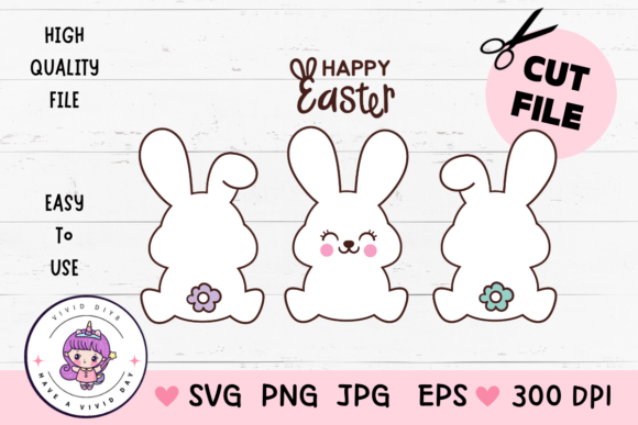 Easter SVG Cricut Bunny Rabbit Back Cute