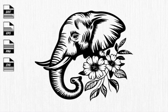 Elephant Svg Files Wall Art Cut File for Embroidery
