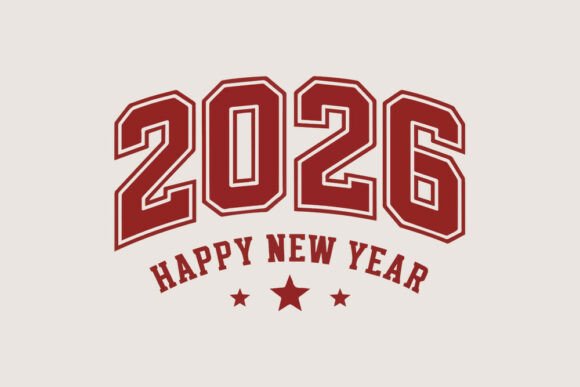 Happy New Year 2026 SVG Vintage Varsit Review