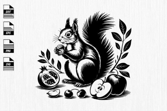 Squirrel on Log SVG Woodland Animal Si Review